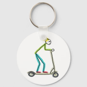 E-Scooter-Strichmännchen Schlüsselanhänger