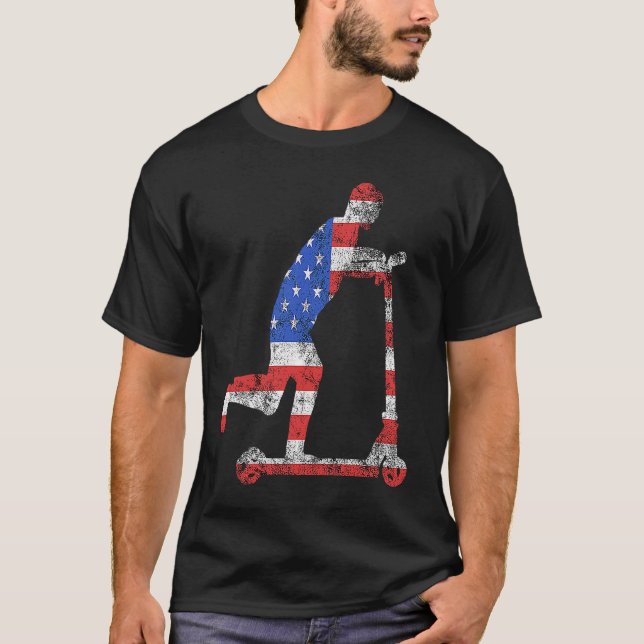 E Scooter USA American Electric Scooter Driver Sco T-Shirt (Vorderseite)