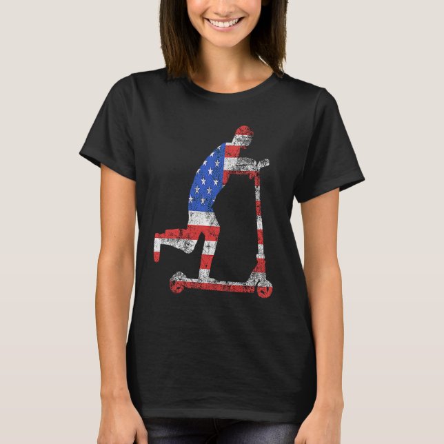 E Scooter USA American Electric Scooter Driver Sco T-Shirt (Vorderseite)