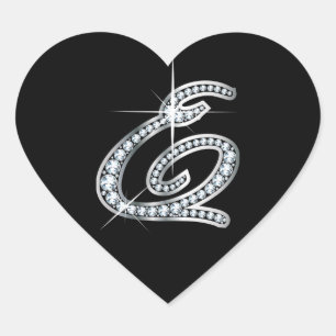 E Script-Imitate -"Diamond" Herz-Aufkleber