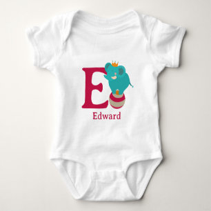 E steht für Elefant Personalisieren Baby Strampler