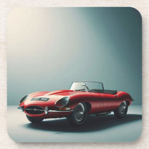 E-Typ Jaguar Cabrio (rot) Getränkeuntersetzer