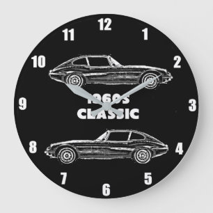 E Typ Jaguar Wall Clock der 1960er Jahre Große Wanduhr