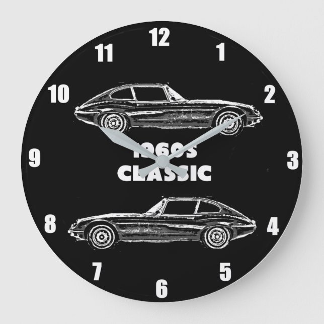 E Typ Jaguar Wall Clock der 1960er Jahre Große Wanduhr (Vorderseite)