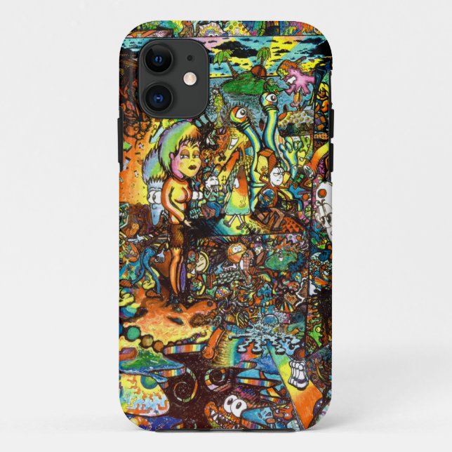 E verbogene psychedelische Kunst Case-Mate iPhone Hülle (Rückseite)