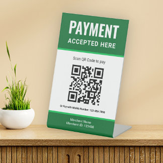 E-Wallet Scan zur Bezahlung von QR Code Payment Ta Sockelschild