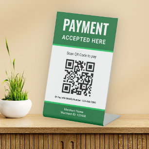 e-Wallet Scannen zum Bezahlen QR-Code-Zahlung Tisc Sockelschild