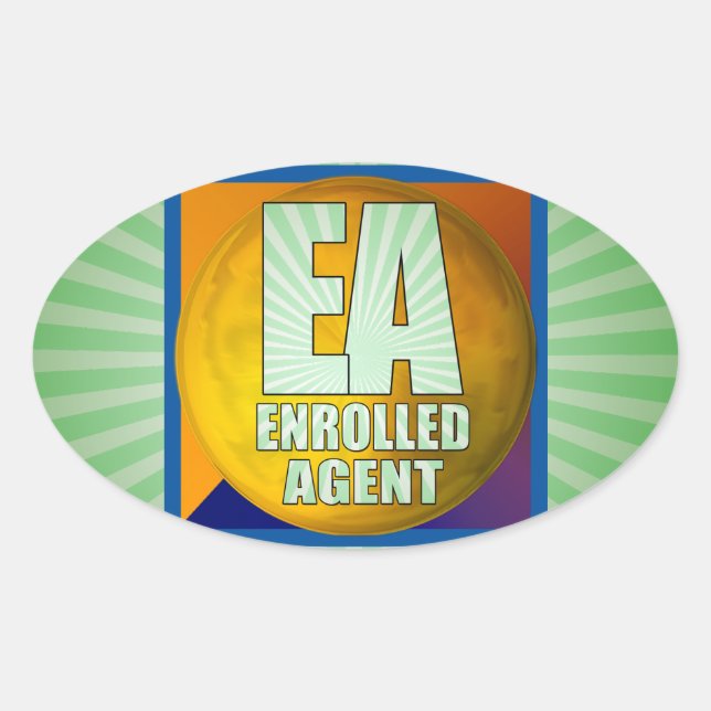 EA LOGO ENROLLED AGENT OVALER AUFKLEBER (Vorderseite)