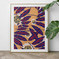 EA Séguy botanische Blume-Plakat