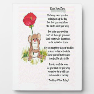 Each New Day Poem Plaque Fotoplatte