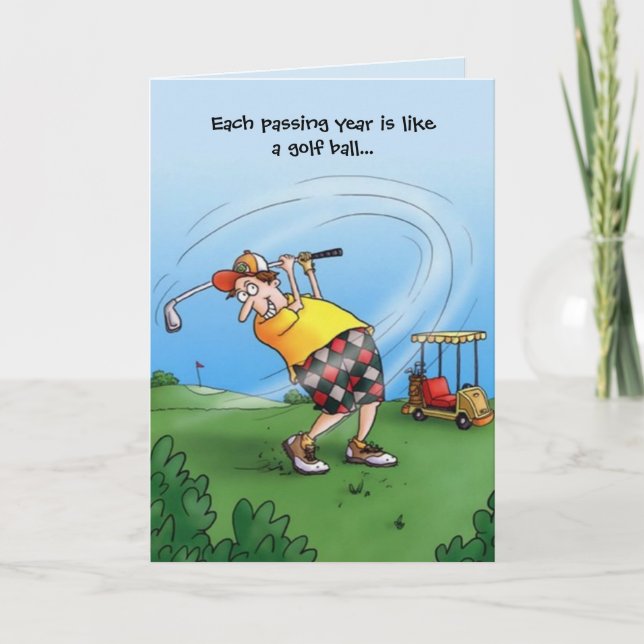 Each Year is like a Golf Ball Birthday Karte (Vorderseite)