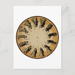 Eadweard Muybridge Couple Waltzing Phenakistoscope Postkarte