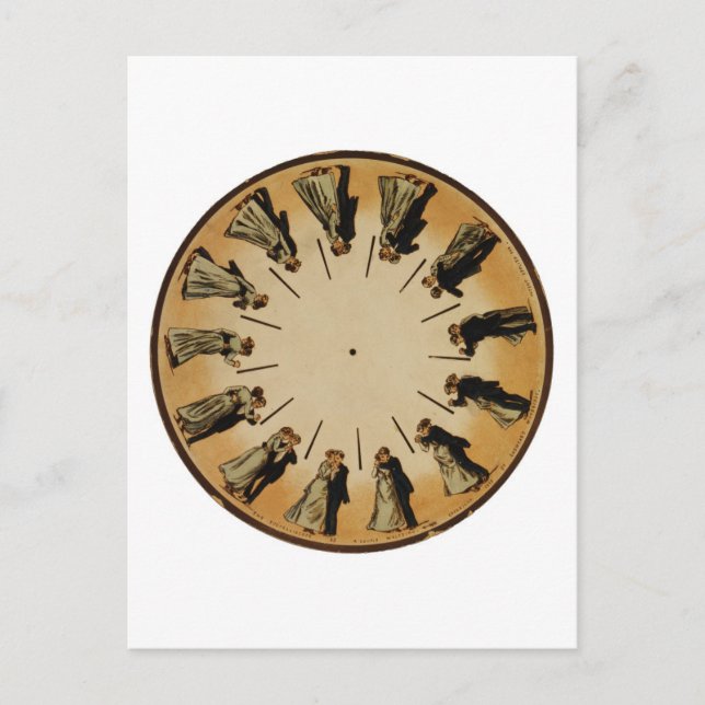 Eadweard Muybridge Couple Waltzing Phenakistoscope Postkarte (Vorderseite)