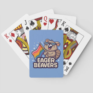 Eager Beaver mit dem Flag Pride LGBTQ Spielkarten