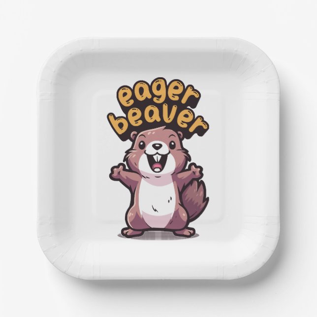 Eager Beaver Pappteller (Vorderseite)