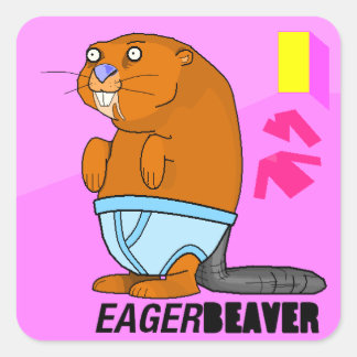 Eager Beaver Quadratischer Aufkleber