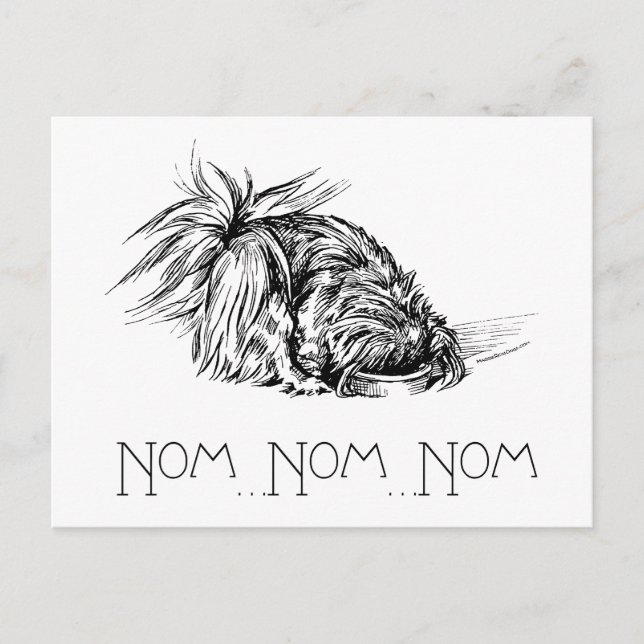 Eager Eater Peke Postkarte (Vorderseite)