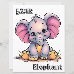 Eager Elephant   Niedlicher Cartoon Kids Kinderzim