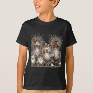 Eagerlys Bunte Lustige Hühner Kunst Verrückte Hühn T-Shirt