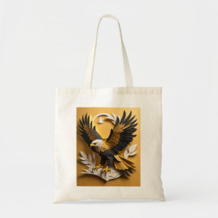 Eagle 3D Paper Art Design T - Shirt Tragetasche