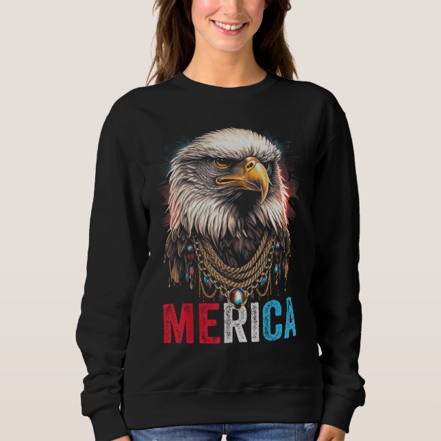 Eagle  4th of July American Flag USA Patriotic Ame Sweatshirt (Vorderseite)