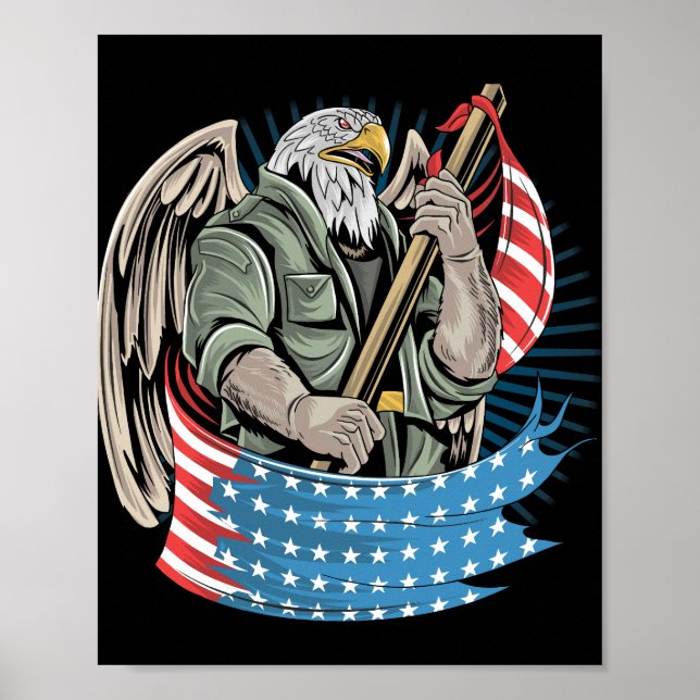 Eagle america usa Armee Soldaten Kunstwerk für Vet Poster (Vorne)
