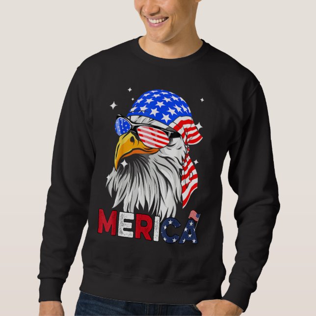 Eagle American Flag 4th of July Merica Men Woman U Sweatshirt (Vorderseite)