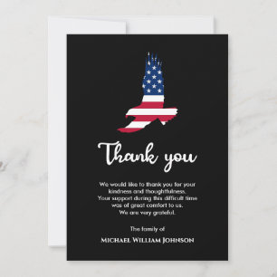 Eagle American Flag Militärarmee Veteran Beerdigun Dankeskarte