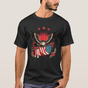 Eagle American Flag Patriotic Traditionelle Tattoo T-Shirt