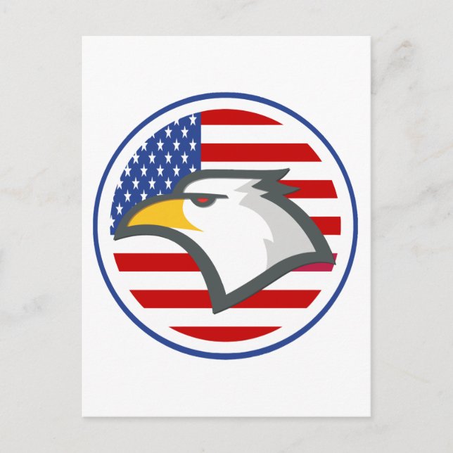 Eagle American Flag Postkarte (Vorderseite)
