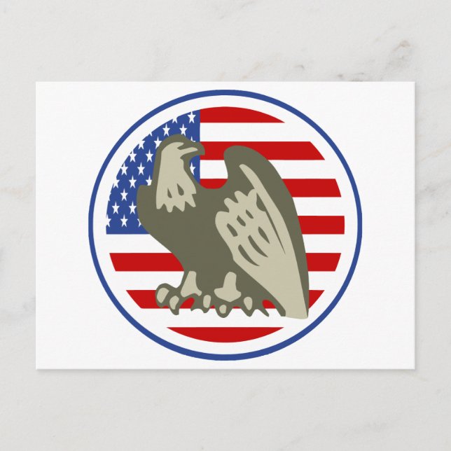 Eagle American Flag Postkarte (Vorderseite)
