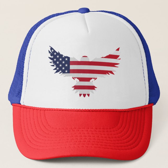 Eagle American Flag Truckerkappe (Vorderseite)