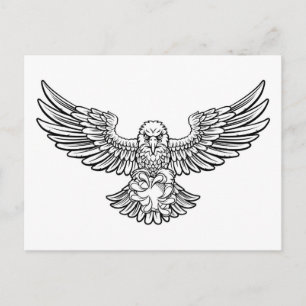 Eagle American Football Sports Mascot Postkarte