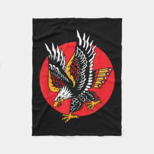 Eagle American Traditional Tattoo Tinte Old School Fleecedecke
