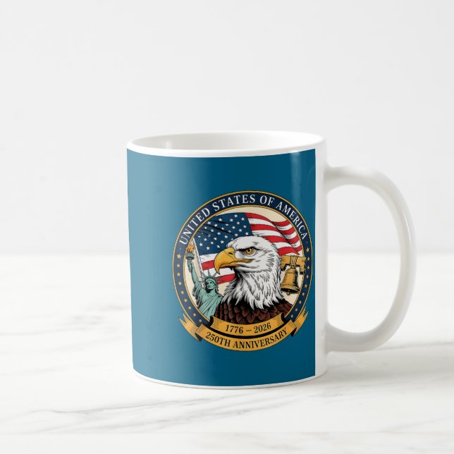 Eagle And Flag 1776-2026 250th Birthday America  Kaffeetasse (Rechts)