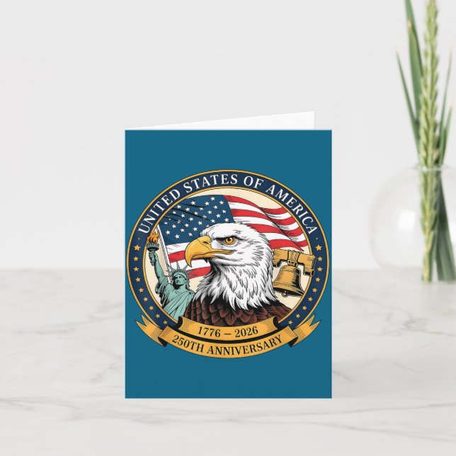 Eagle And Flag 1776-2026 250th Birthday America  Karte (Vorderseite)