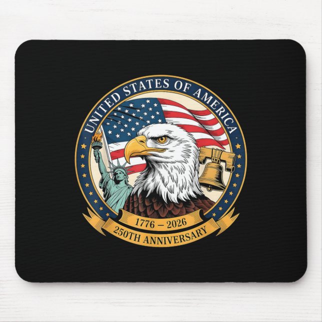 Eagle And Flag 1776-2026 250th Birthday America  Mousepad (Vorne)