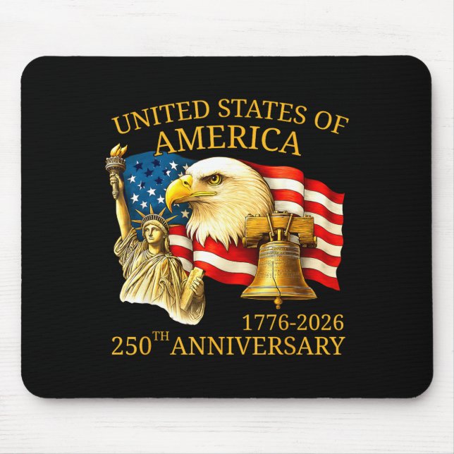 Eagle And Flag 250th Birthday America Since 1776  Mousepad (Vorne)