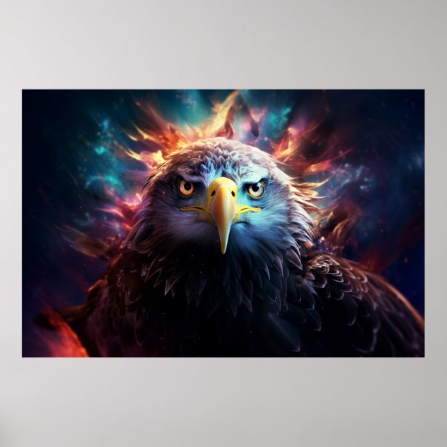 Eagle Animal Bird Majestic Wilderness Surrealist Poster (Vorne)
