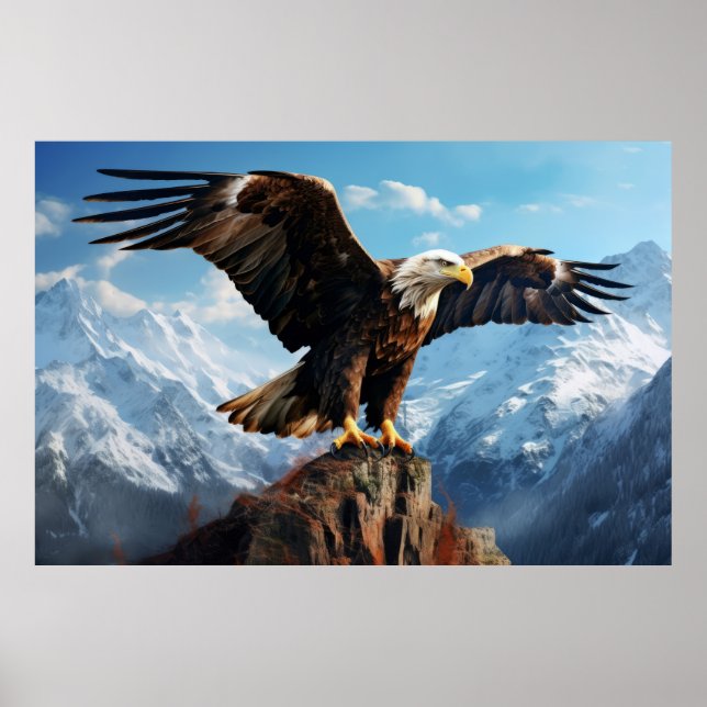 Eagle Animal Bird Wilderness Kunst, Dichtung und M Poster (Vorne)