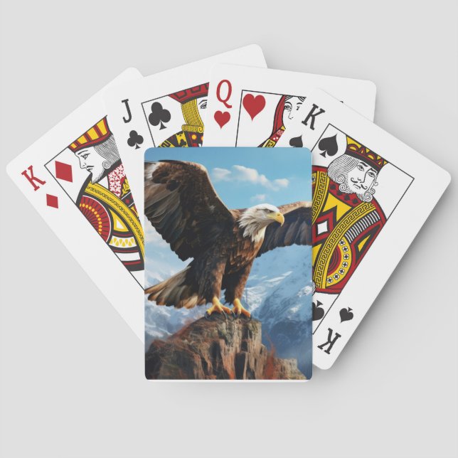 Eagle Animal Bird Wilderness Kunst, Dichtung und M Spielkarten (Rückseite)