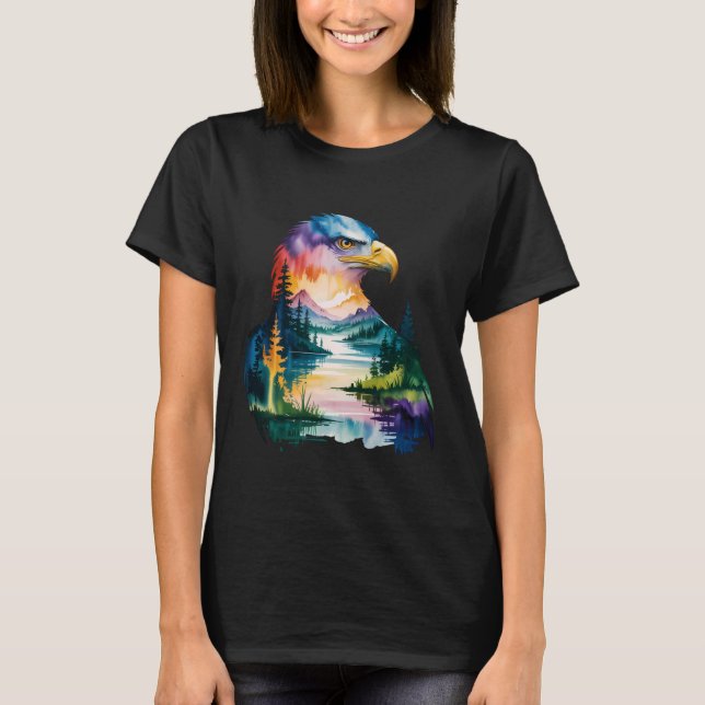 Eagle Animal Lover Artwork Wildlife Forest Graphic T-Shirt (Vorderseite)