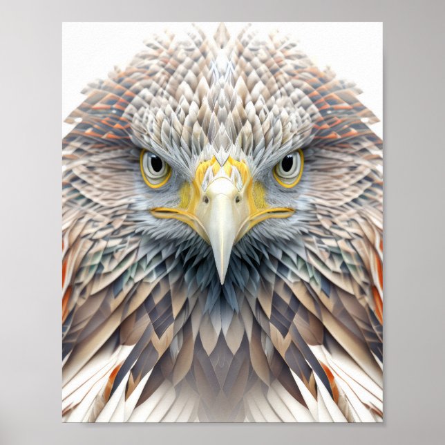 Eagle Animal Portrait Nature Wildlife Malerei Poster (Vorne)