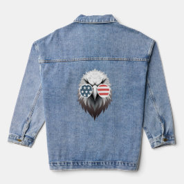 Eagle Art mit amerikanischer Flag-Sonnenbrille Jeansjacke