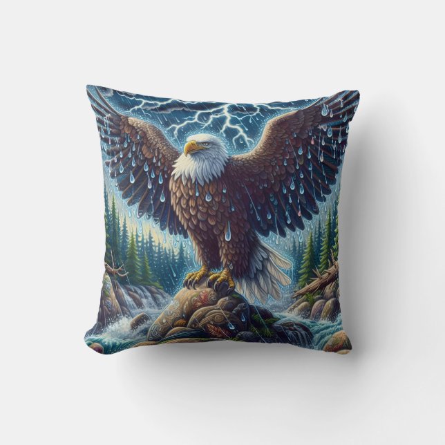 Eagle Art Throw Kissen (Vorderseite)