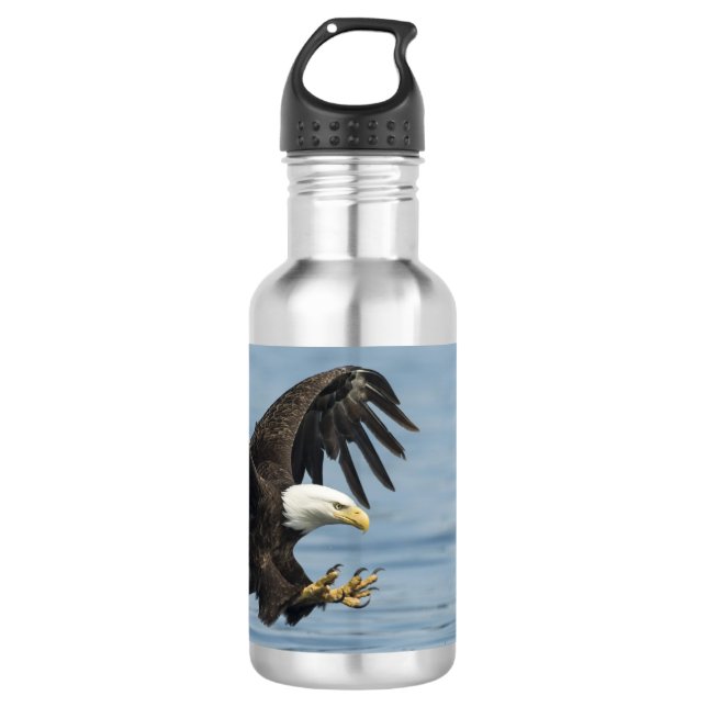 Eagle auf Annäherung Edelstahlflasche (Vorderseite)