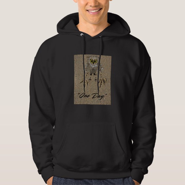 Eagle Baby & Footprints im Sand "One Day" Hoodie (Vorderseite)