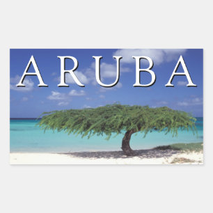 Eagle Beach   Karibik, Aruba Rechteckiger Aufkleber