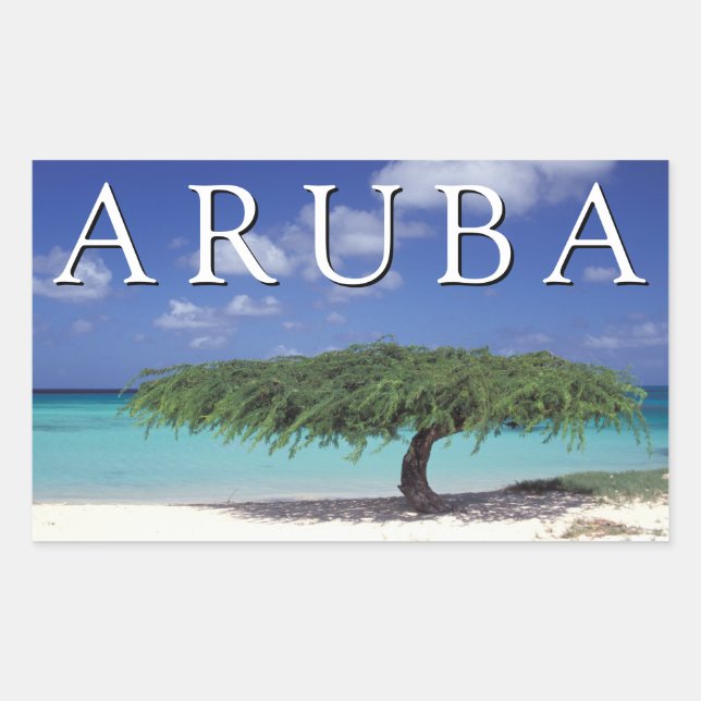 Eagle Beach | Karibik, Aruba Rechteckiger Aufkleber (Vorderseite)