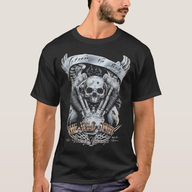 Eagle Biker Native Amerikanische Ureinwohner Motor T-Shirt (Vorderseite)